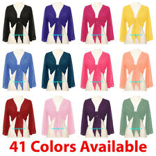 Chiffon Tie Top Bellydance Flair Wrap Choli Gypsy Haut Orientale Danse Blouse IN