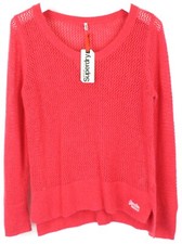 Superdry Crochet Crew Pull Femmes M Angora Laine Mélange Pur Col Rond