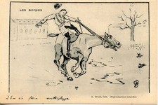 Old postcard / fantasy humor illustrator / the logs n° 21 the centrifugal force