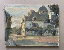 Place de village, huile sur