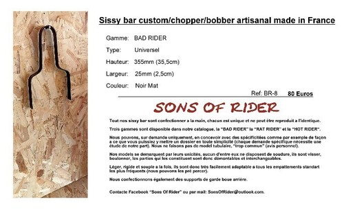 Sissy bar artisanal custom - sissy,