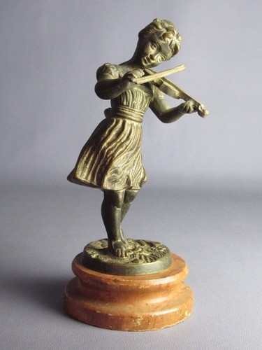 Statue bronze fille altiste - bronze,