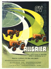Publicité ancienne tracteurs Allgaier matériel agricole 1955 issue de magazine