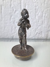 Beautiful, antique decorative cork cap, metal figure putto with arrow, rare, very