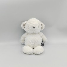Doudou peluche ours blanc gris