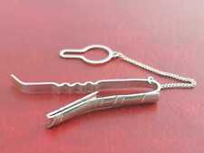 Gorgeous Mens Tie clip Pince à Cravate Genium Silver 4.8g