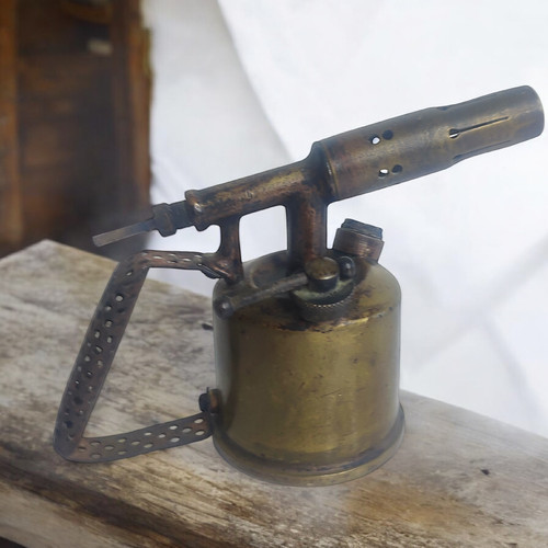 Lampe souder ancienne laiton - lampe,
