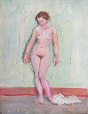 petite penture sur papier  signée Arthur Henri Lefort de Ylouses 1846-1912