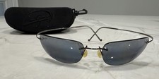 Maui Jim MJ 502-02 Rimless Sport Sunglasses Titanium Gray Polarized AS IS