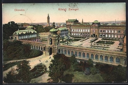 Carte postale dresde chenil - postale, dresde,