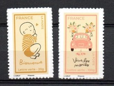 France paire timbres Naissance