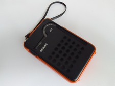 PHILIPS 90 RL 037 GO Ancien Radio Transistor Portable Orange* Vintage 1975