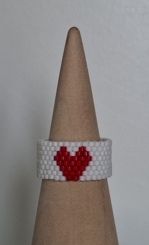 Bague semi rigide - , perles
