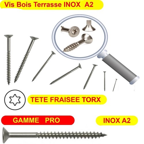 Vis bois 6mm terrasse - 6mm, inox