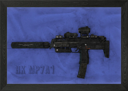 Mp7a1 sketch framed wall - hk,