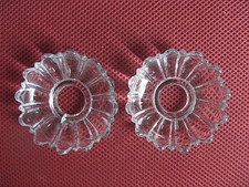 ++"534.6"  2 COUPELLES BOBECHES EN CRISTAL POUR LUSTRE SUSPENSION