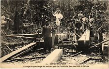 PC FRENCH CONGO DRILL ALIMA LOG FELLING FOR THE CATHEDRAL (A61710)