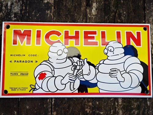 Plaque émaillée michelin - émaillée,