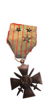 Medal: WAR CROSS 1914-1978 with 3 stars on its ribbon. France WW1.