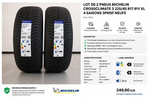 Lot pneus michelin - 2,