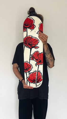 Planche skate recyclée - recyclée, peinte