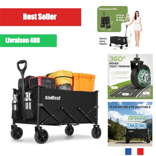 Chariot pliable léger 120l - chariot,