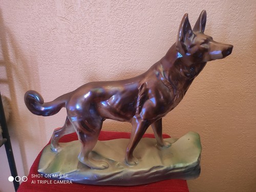 Chien céramique barbotine - chien, céramique/barbotine