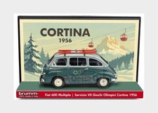 1:43 BRUMM Fiat 600 Multipla Vii Giochi Olimpici Cortina Con Sci 1956 BMS2601