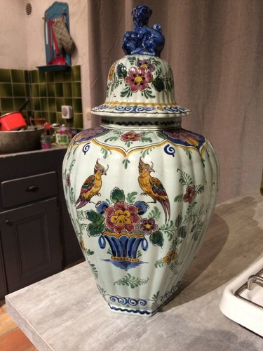 Grande potiche pot couvert - , en
