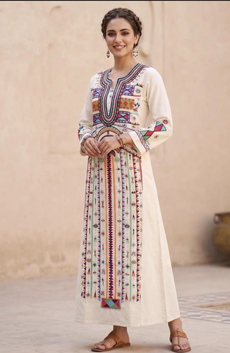 Robe siwa bedouin abaya cousue - robe,