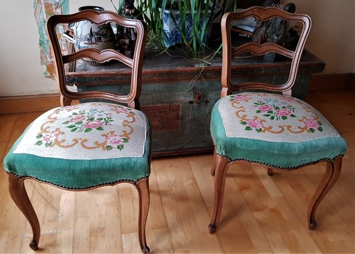 Paire chaise style - de, louis