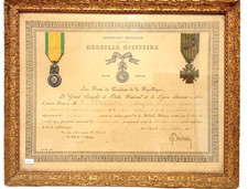 09/25 (CRB353) Cadre avec diplôme et médailles guerre 14/18  french MEDAL