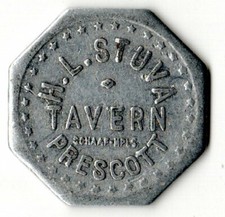 H.L. Stuva Tavern Prescott, Iowa Good For 5 Cents In Trade