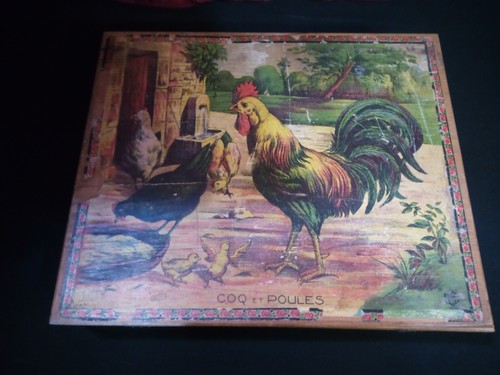 Ancienne boîte cubes coq - -,