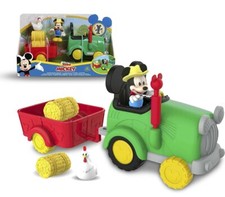 DISNEY MICKEY SON TRACTEUR SA REMORQUE ET ACCESSOIRES figurine Mickey articulée 