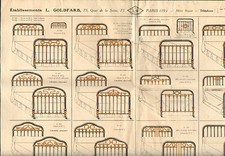 PARIS (XIX°) IRON & COPPER BED & BOX FACTORY ""ETS. L. GOLD COLOR"" N°2