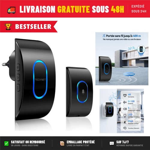 Tecknet sonnette sans fil - tecknet,