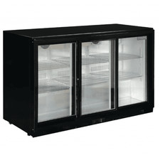 Arrière-bar 3 portes coulissantes vitrées 330 Litres noir, 350 W, 220 V - MONO