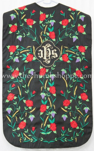Chasuble romaine noire - chasuble,