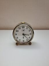 Antique JAZ Gold Metal Mechanical Alarm Clock/Vintage Clock/Old Clock