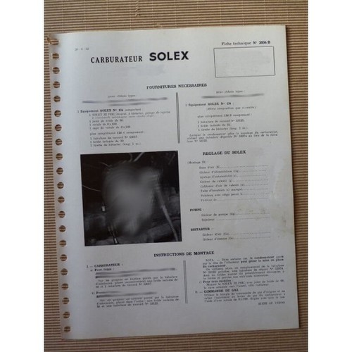 Fiche réglage solex pbic - réglage, 32