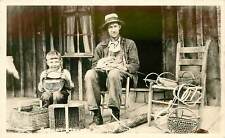 TN or  NC, Great Smoky Mountains, Basket Maker, Cline Real Photo Postcard 1940's