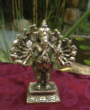 Belle Petite Statue De Bouddha Ganesha À 1000 Bras En ARGENT Du NÉPAL