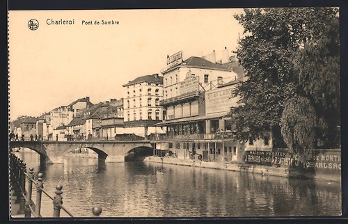 Cpa charleroi pont sambre - charleroi,,