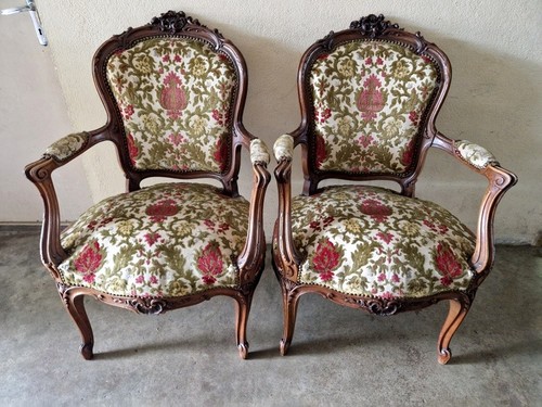 Paire fauteuils cabriolets - fauteuils,