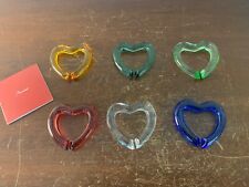 Lot of 6 Baccarat Crystal Heart Shape Towel Rounds (Lot Price)