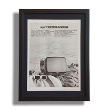 Publicité italienne originale vintage affiche TV Brionvega Algol