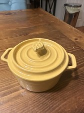 NapaStyle Enamel Cast Iron Mini Cocottes Rustic Yellow -Excellent!!