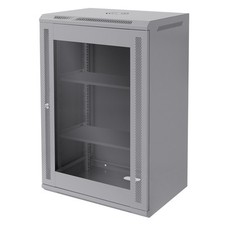 Armoire serveur 19" boîtier réseau murale gris en acier rack 18U 600x450x900 mm