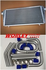 Front Mount Intercooler 600x300x70mm+3" Aluminium Piping+Blue Silicone Hose kit